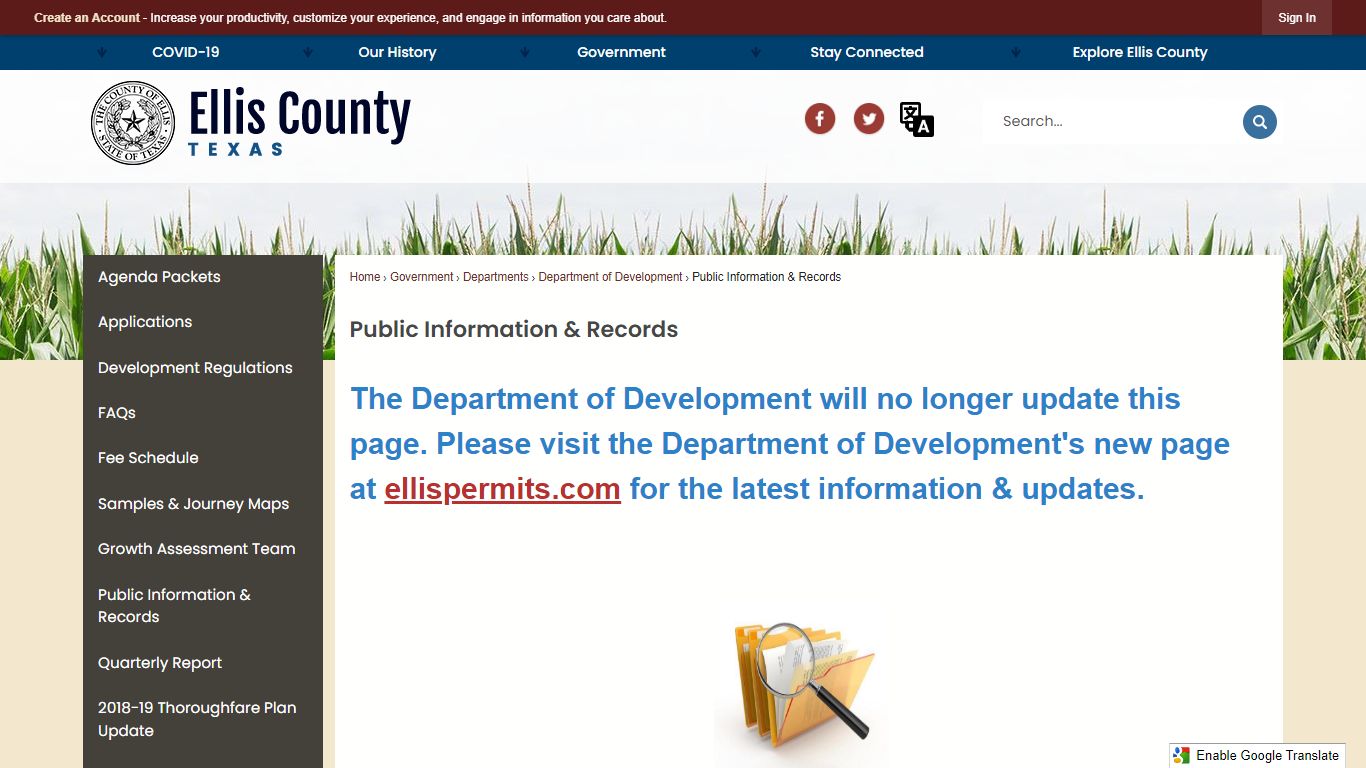 Public Information & Records | Ellis County, TX Official ...