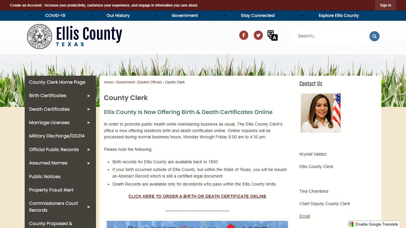 County Clerk | Ellis County, TX Official Website